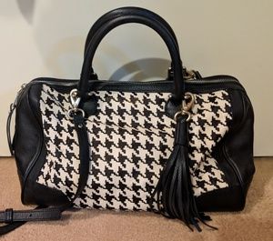 Banana republic houndstooth leather bag